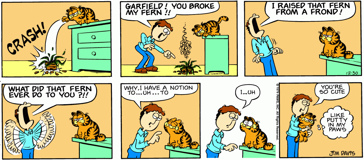 Garfield comic strip for Sunday, December 30, 1979