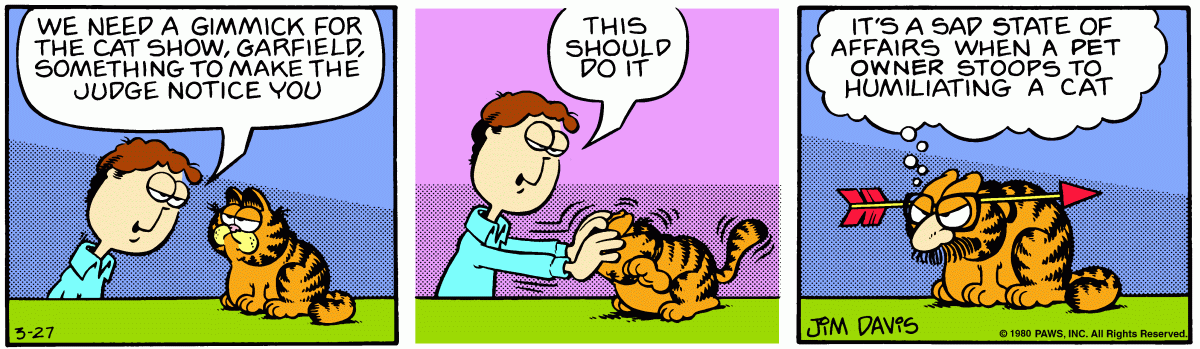 Garfield comic strip for Thursday, March 27, 1980