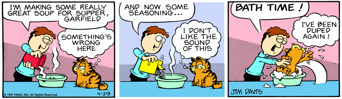 Garfield comic strip for Tuesday, April 29, 1980