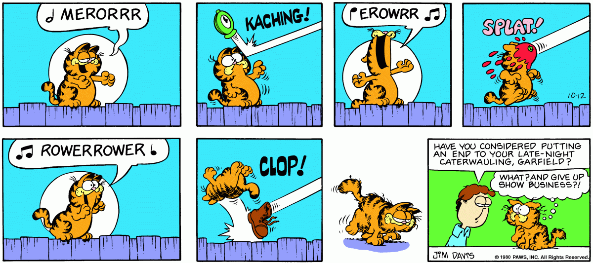 Garfield comic strip for Sunday, October 12, 1980
