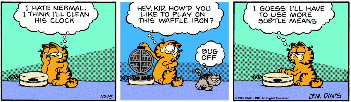 Garfield comic strip for Wednesday, October 15, 1980