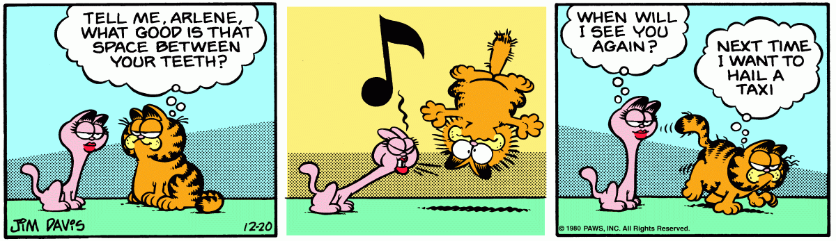 Garfield comic strip for Saturday, December 20, 1980