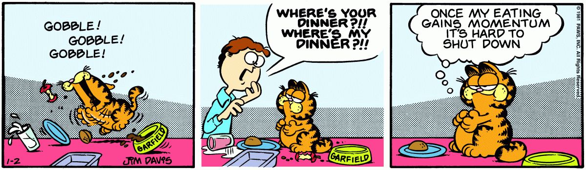 Garfield comic strip for Friday, January 2, 1981
