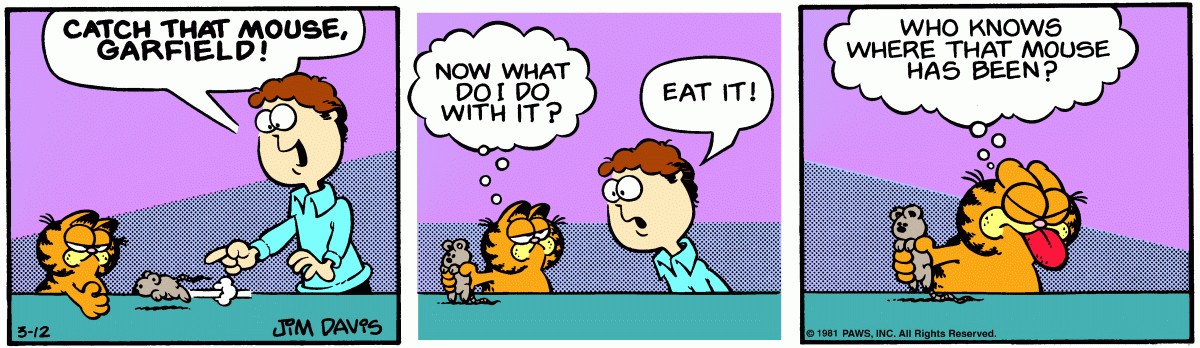 Garfield comic strip for Thursday, March 12, 1981