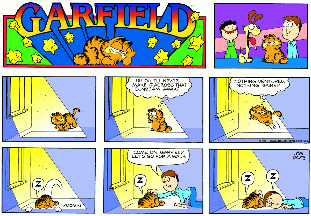 Garfield comic strip for Sunday, April 5, 1981