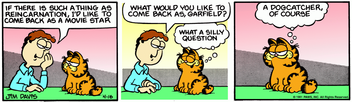 Garfield comic strip for Thursday, April 16, 1981