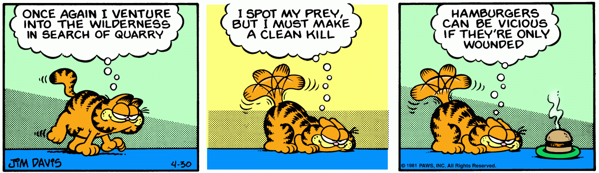 Garfield comic strip for Thursday, April 30, 1981