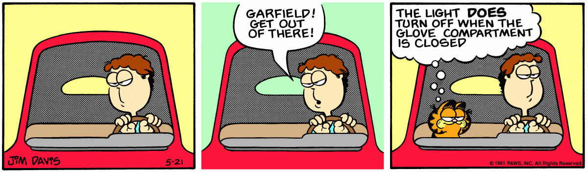 Garfield comic strip for Thursday, May 21, 1981