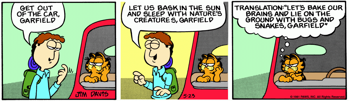 Garfield comic strip for Saturday, May 23, 1981