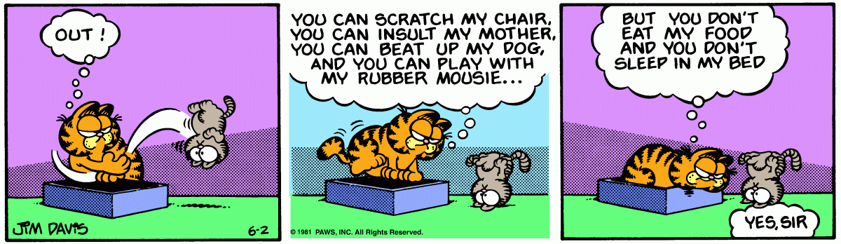 Garfield comic strip for Tuesday, June 2, 1981