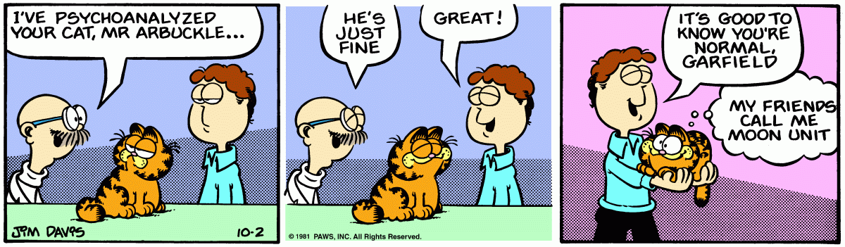 Garfield comic strip for Friday, October 2, 1981