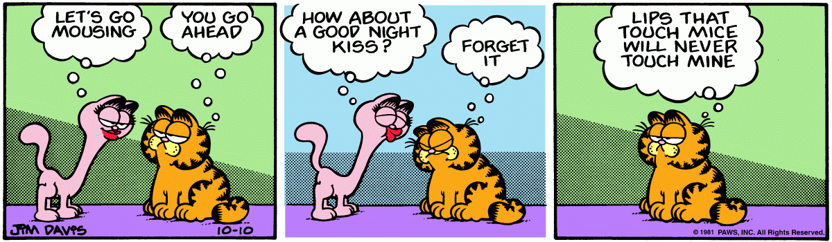Garfield comic strip for Saturday, October 10, 1981