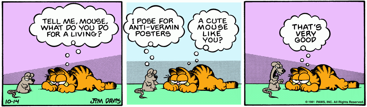 Garfield comic strip for Wednesday, October 14, 1981