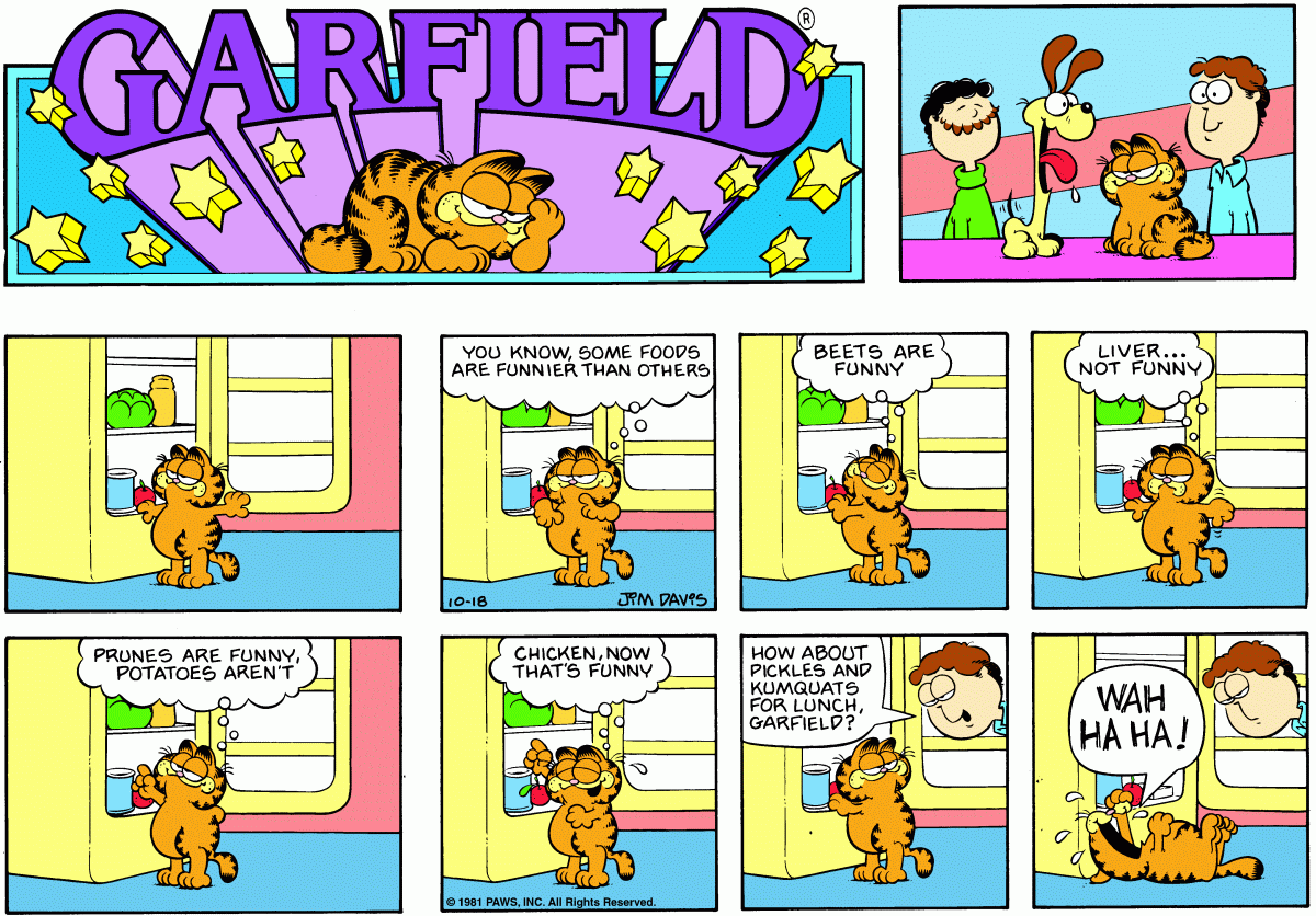 Garfield comic strip for Sunday, October 18, 1981
