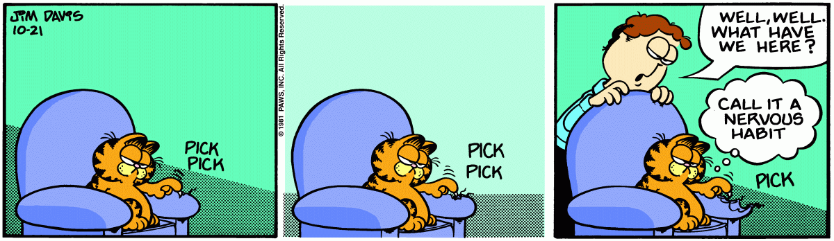 Garfield comic strip for Wednesday, October 21, 1981