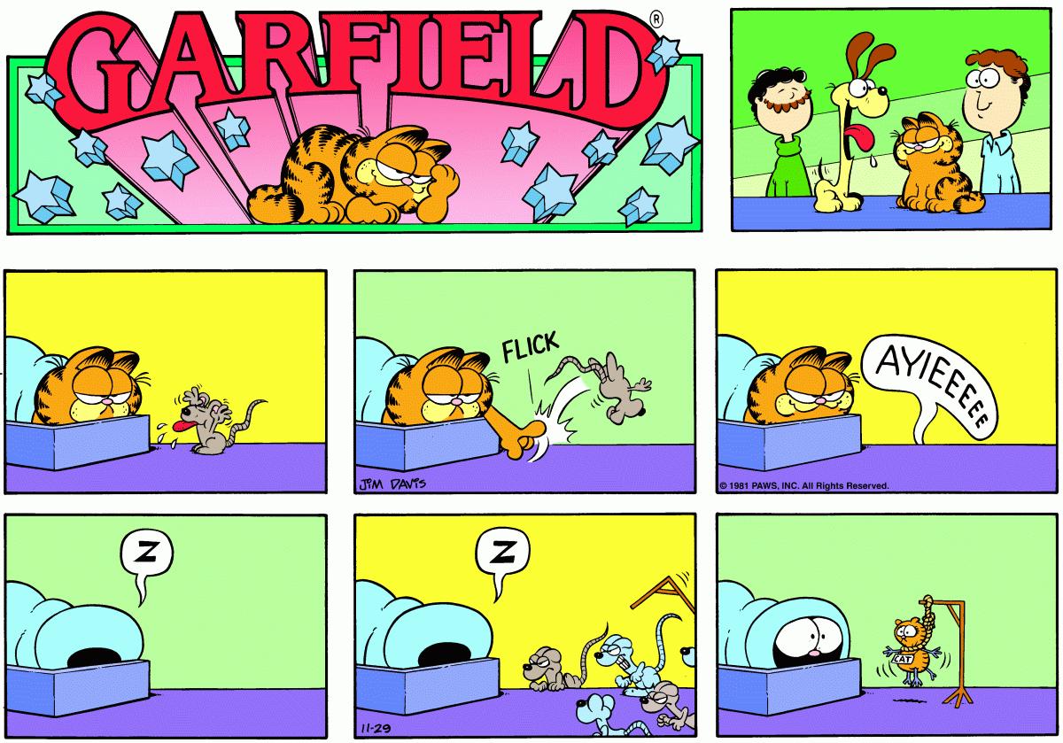 Garfield comic strip for Sunday, November 29, 1981