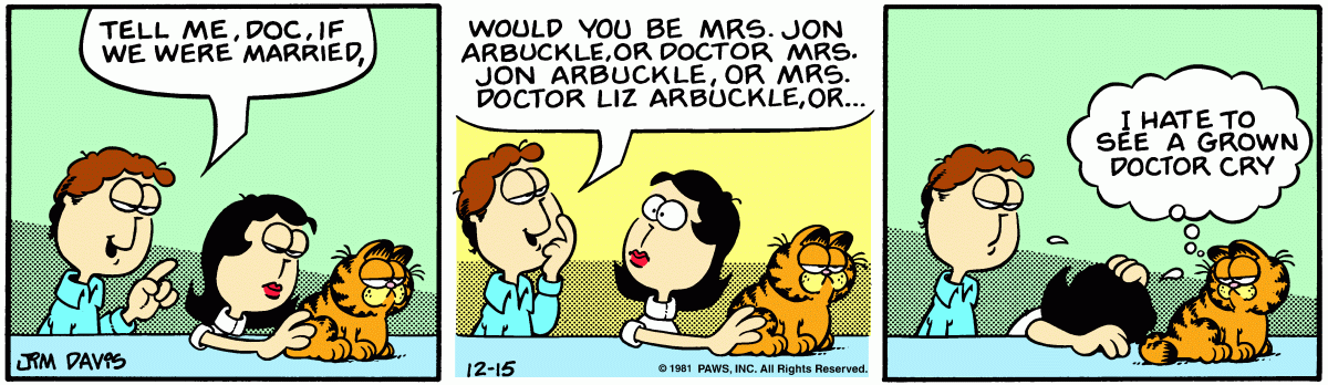 Garfield comic strip for Tuesday, December 15, 1981