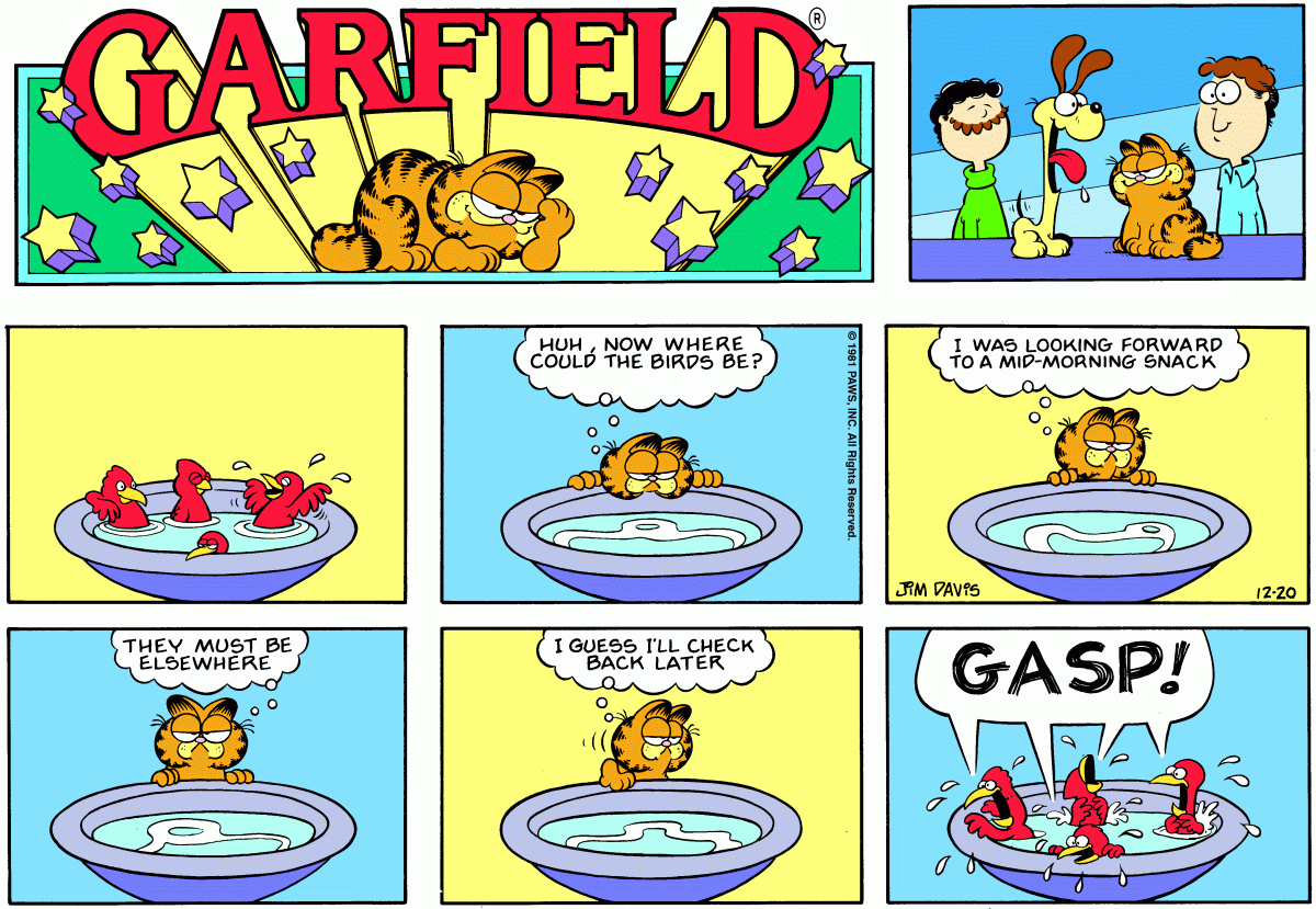 Garfield comic strip for Sunday, December 20, 1981