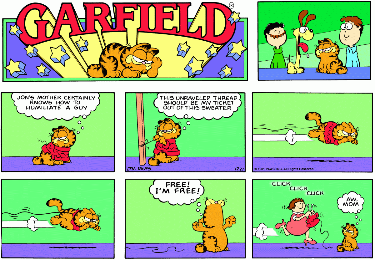 Garfield comic strip for Sunday, December 27, 1981