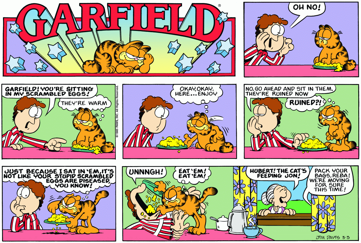 Garfield comic strip for Sunday, March 3, 1985