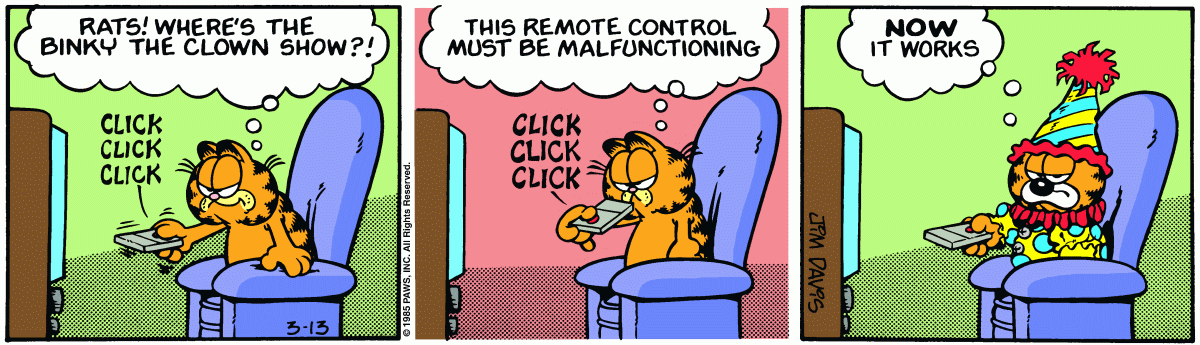 Garfield comic strip for Wednesday, March 13, 1985