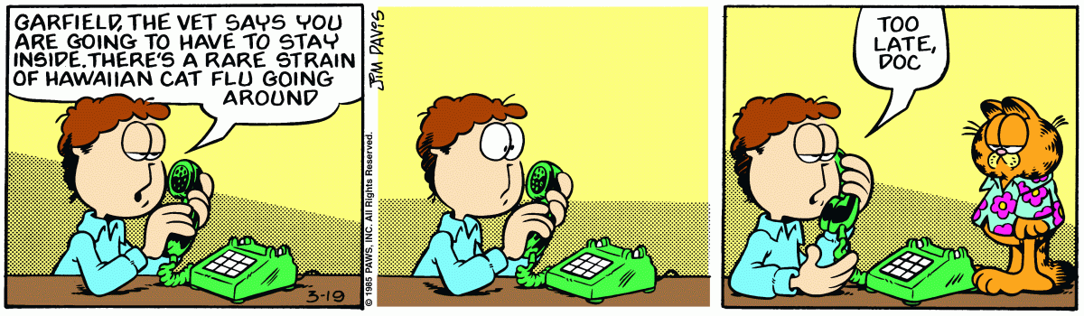 Garfield comic strip for Tuesday, March 19, 1985