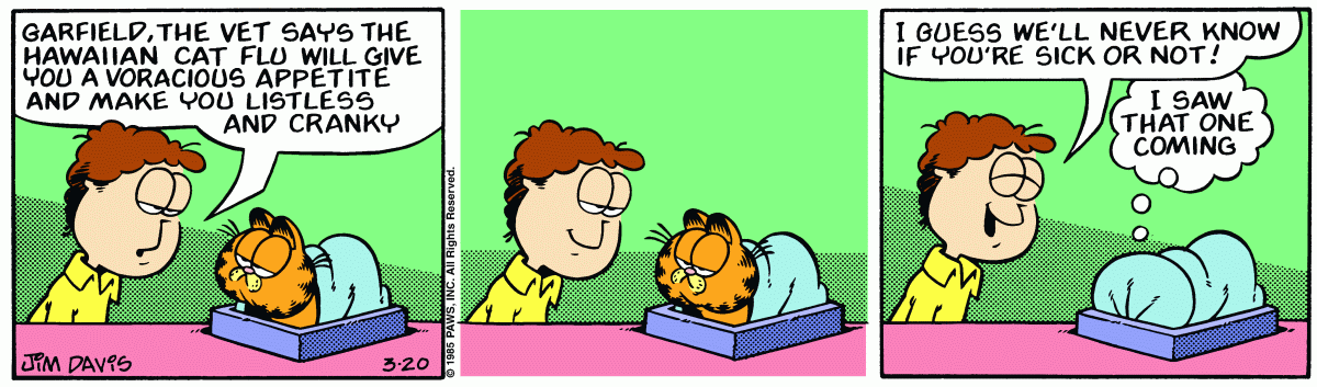 Garfield comic strip for Wednesday, March 20, 1985