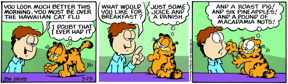 Garfield, March 23, 1985