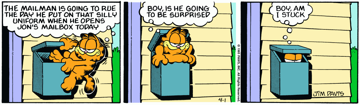 Garfield, April 1, 1985