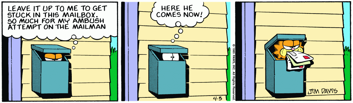 Garfield, April 3, 1985