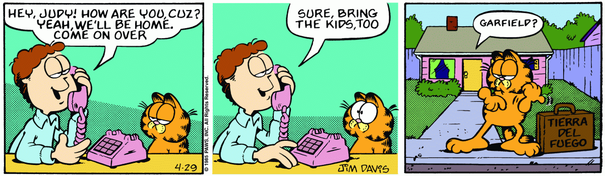 Garfield comic strip for Monday, April 29, 1985
