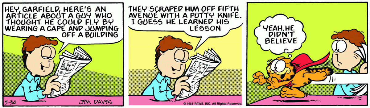 Garfield, May 30, 1985