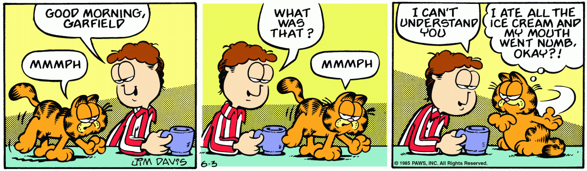 Garfield, June 3, 1985
