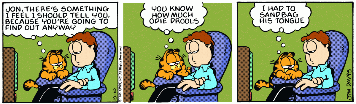 Garfield comic strip for Thursday, October 10, 1985