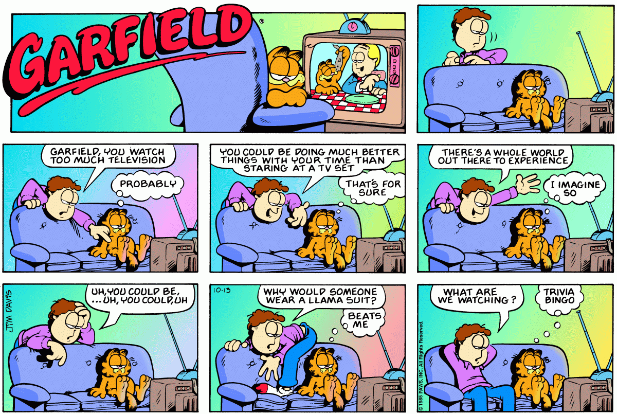 Garfield comic strip for Sunday, October 13, 1985