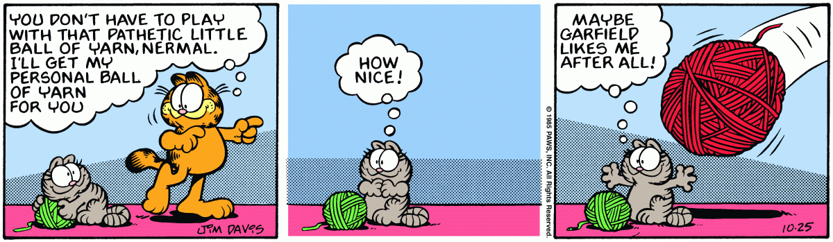 Garfield comic strip for Friday, October 25, 1985