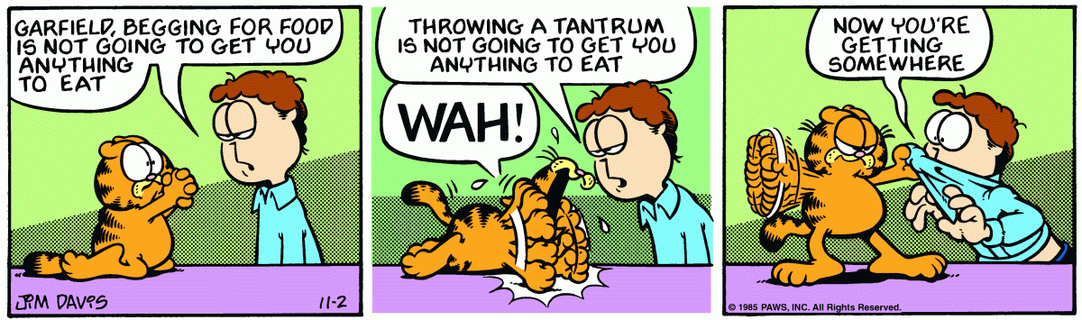 Garfield comic strip for Saturday, November 2, 1985
