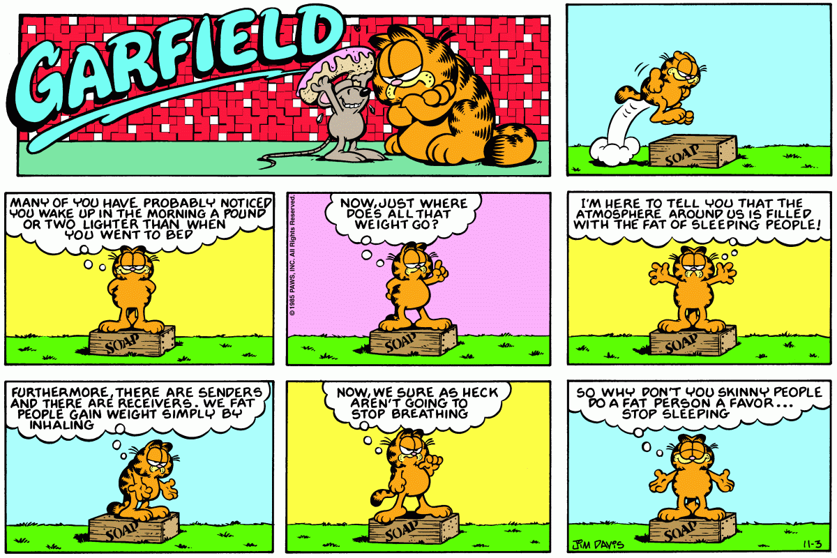 Garfield, November 3, 1985