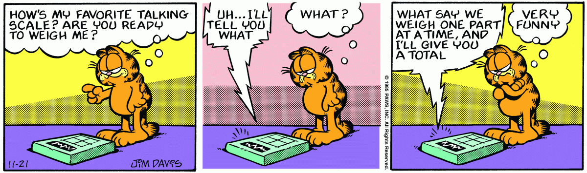 Garfield comic strip for Thursday, November 21, 1985