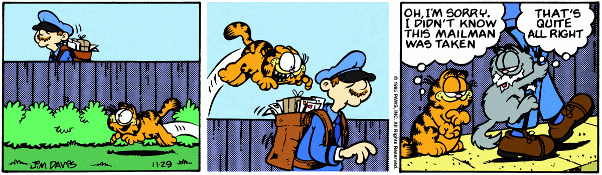 Garfield comic strip for Friday, November 29, 1985