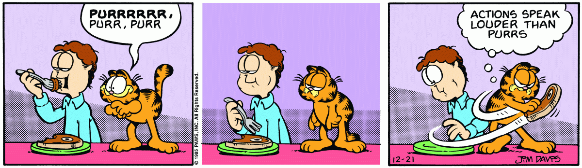 Garfield comic strip for Saturday, December 21, 1985
