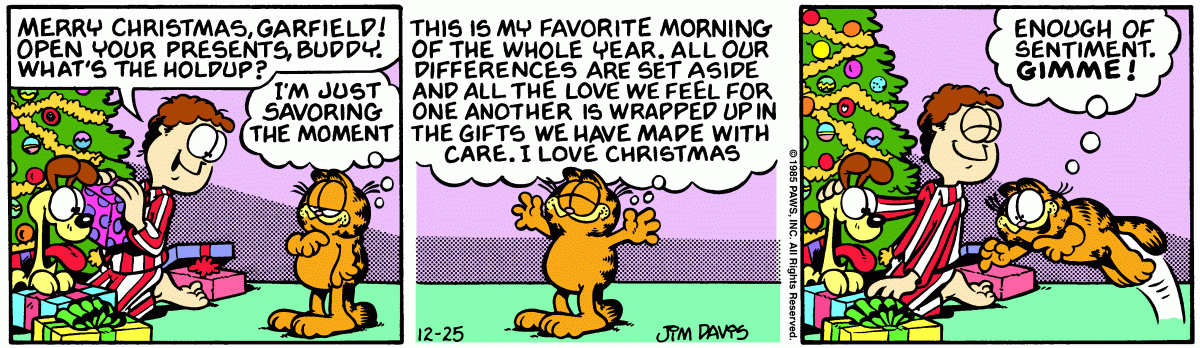 Garfield, December 25, 1985