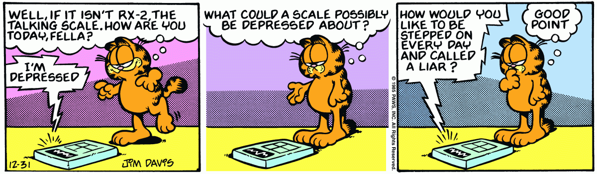 Garfield, December 31, 1985