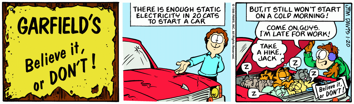 Garfield, January 20, 1986