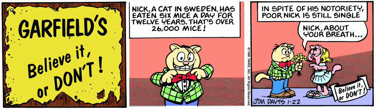 Garfield, January 22, 1986