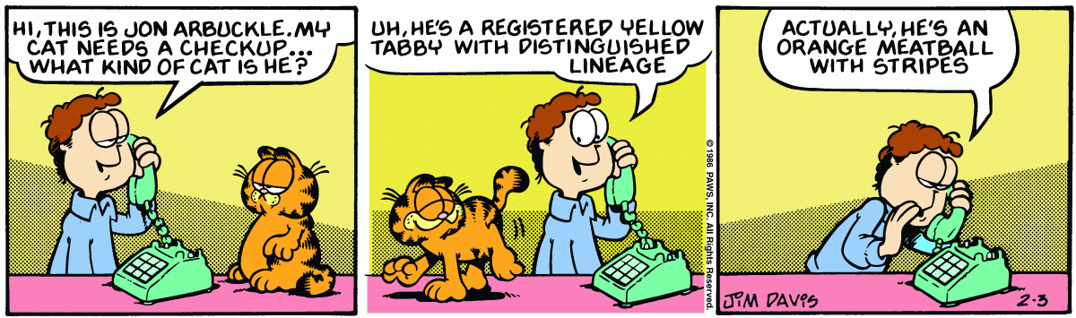 Garfield, February 3, 1986