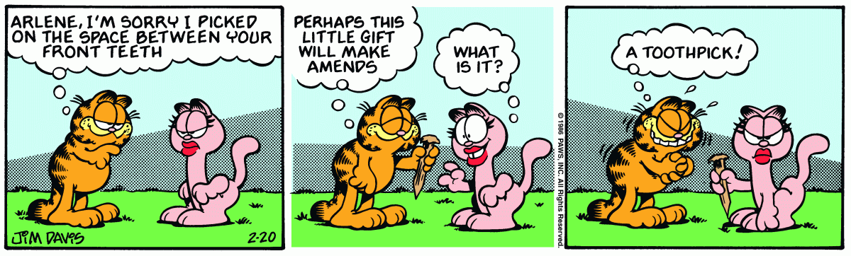 Garfield, February 20, 1986