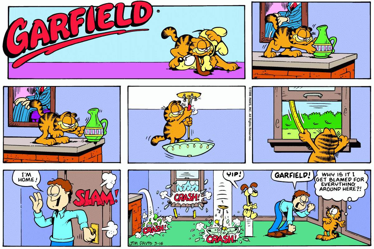 Garfield, March 16, 1986