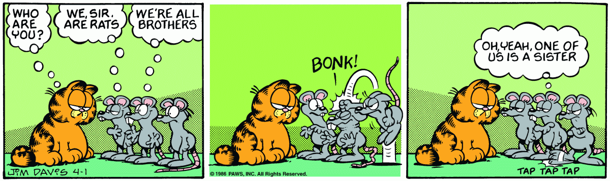 Garfield, April 1, 1986