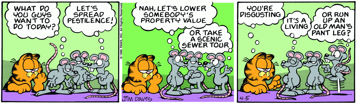Garfield, April 5, 1986
